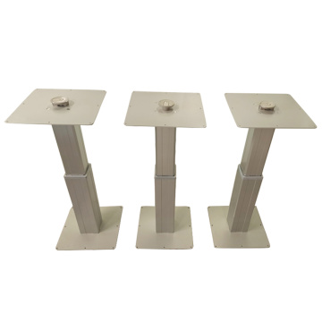 Kualitas bagus furnitur modern kustomisasi kaki logam persegi alas meja putih basis yang dapat disesuaikan kaki meja