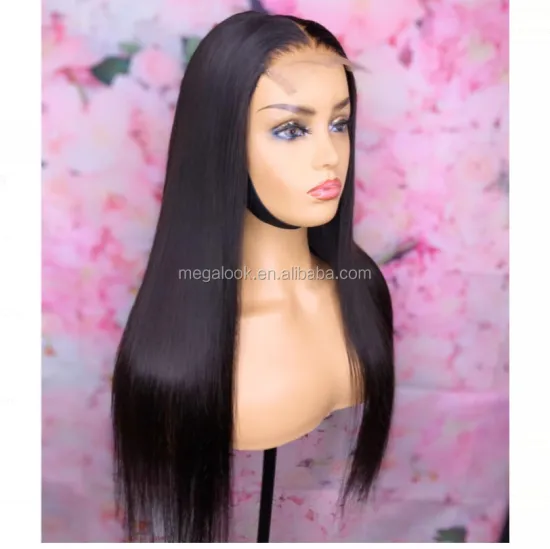 Wholesale 8A Hair Peruvian Silk Straight Wave Hair Wig Virgin Brazilian Hair Closure Wig For Black Women