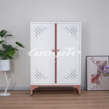 Vented Carved Household Steel Wardrobe