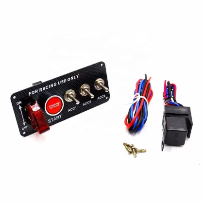 Car Racing Ignition Accessory: Carbon Fiber Race Car Engine Start Push Button Switch Panel