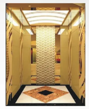 Golden Mirror Passenger House Panoramic Cargo Observation Residential Elevator