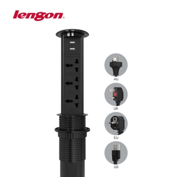 Intelligent Motorized Furniture Worktop Lifting Power Socket with USB