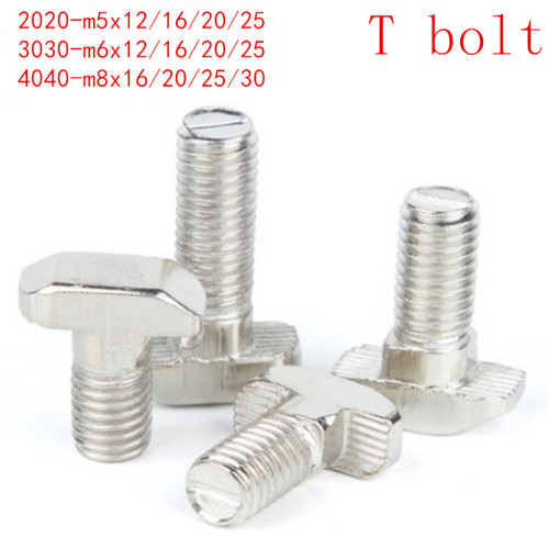 10PCS 5PCS M5 M6 M8 T Hammer Head T Bolt Aluminum Connector T head bolts Screws for 20/30/40/45 Aluminum Profiles
