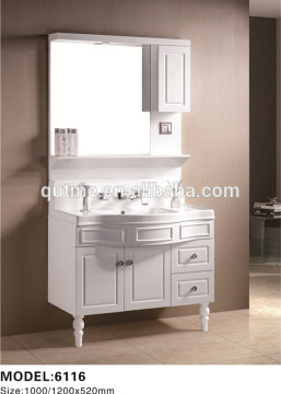 Autme luxury PVC stainless steel bathroom mirror vanity cabinet