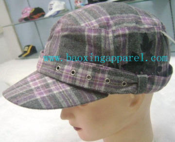 wool feel plaided fashion hat
