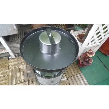 outdoor galvanized steel trash bin