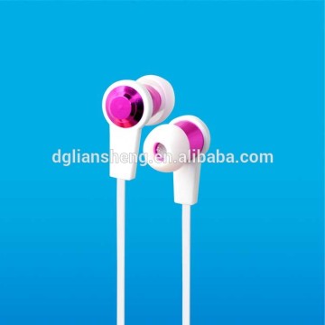 Pink rhinestone headphone, phone accessories 2015 pink earphones