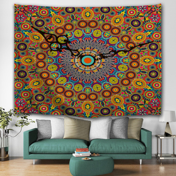 Bohemian Tapestry Mandala Wall Hanging Indian Boho Pointer Hippie Yellow Wall Tapestry for Livingroom Bedroom Home Dorm Decor