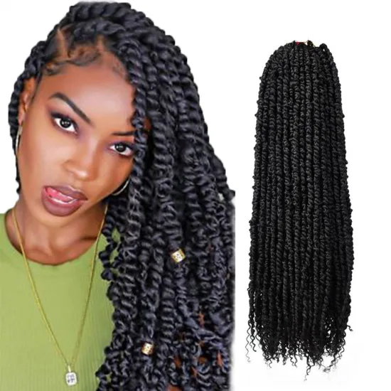 High Quality 22 inches Brown Pre-looped Braiding Hair For Women Wholesale Synthetic Passion Twist Crochet Braid Hair Extensions