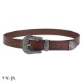 Niche Printed Brown Belt Unisex Pin-Buckle