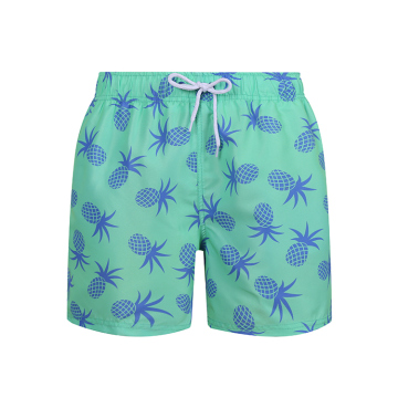 Pattern 100%Polyester Swimming Trunks Green Board Shorts