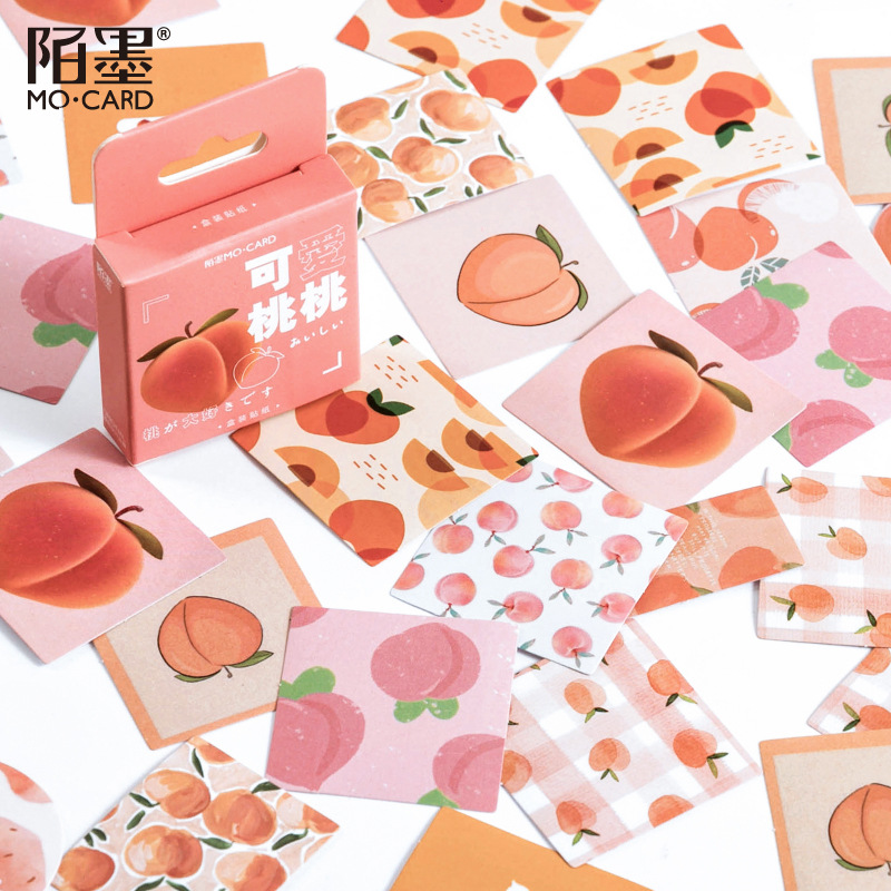 46pcs /Pack Fresh Pink Peach Paper Decorative Stickers Phone Dairy Adhesive Stickers Kids Gift