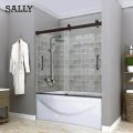 SALLY MattBlack Double Sliding Bypass 8mm Shower Doors