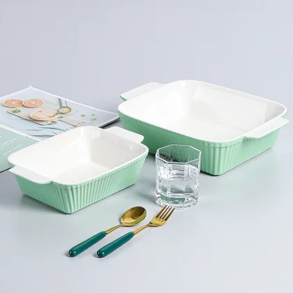 Nordic Bakeware Cookware Sets: Customized Rectangular Pans, Microwave Safe BakeWare Trays & Ceramic Baking Dishes