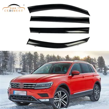 VW Tiguan L 2017 Car Injection Black Shade Shelter Rain Guard Deflector Sun Visor Door Visor Weather Shield Window Visor