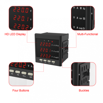 RS485 3-Faza Panel Mount Digital Volt Ampere Meter