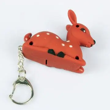 Deer LED flashlight keychain with sound
