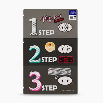 Holika Holika 3-Step Korean Face Skin Care Kit: Natural AHA, Pig Clear Black Head Remover, Honey Gold Nose Peel Off Pack & Mask