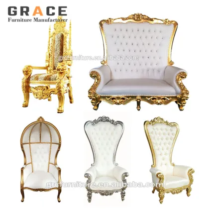 Factory Price Luxury King Gold Royal Throne Chairs