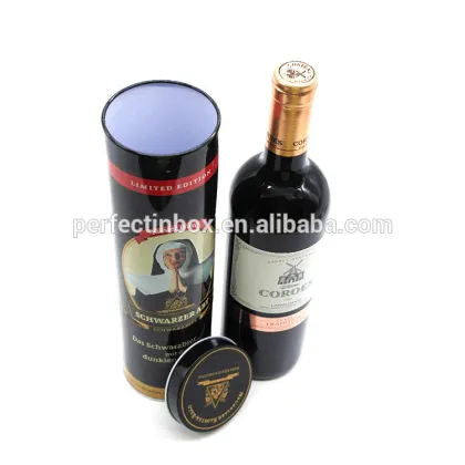 metal gift tin bottle packaging box, tin wine tin box