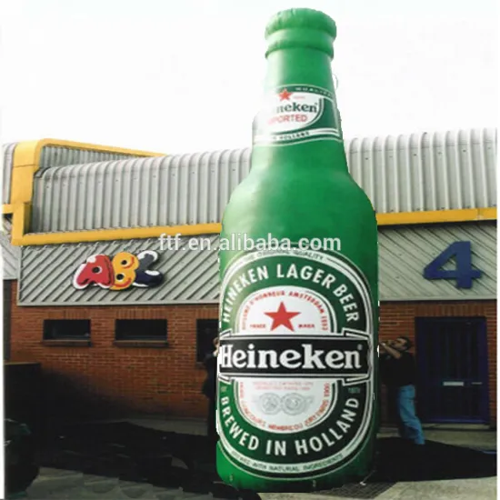 Custom Cheap Green PVC inflatable outdoor advertising beer bottle model
