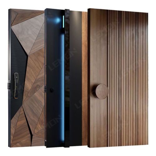 Luxury House Wood Pivot Front Door Exterior