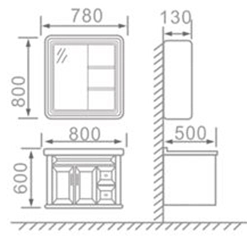 Modern Single White Bathroom Dresser