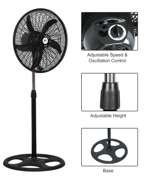 Customized Logo AC Electric Fan - 18 Inch Metal/Plastic Blade Stand Fan