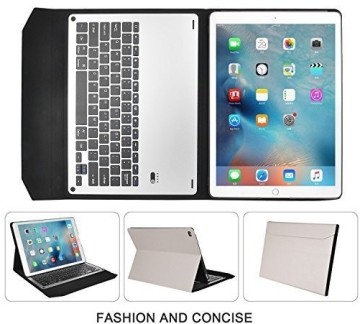 For Apple iPad Pro 12.9" Magnetically Detachable ABS Ultra-thin aluminum Tablet Bluetooth Keyboard Portfolio Smart Cover 2016