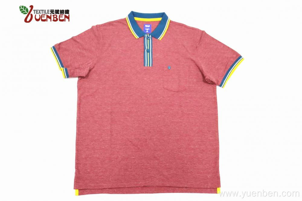 65%Poly 35%Cotton Melange Jersey With Contrast Collar