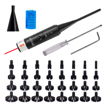 Upgraded Red Laser Calibrator with 32 Adapters - Calibers Ranging from .17 to 12GA