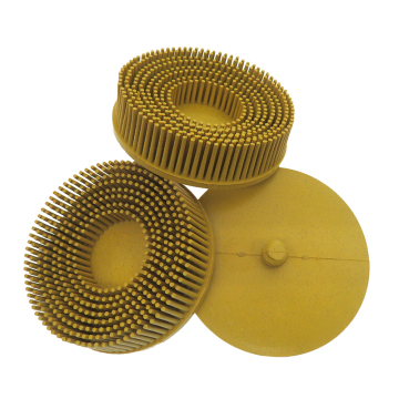 3 Inch Yellow 80 Grit Emery Rubber Brush Roll Lock Bristle Discs for Car Polishing