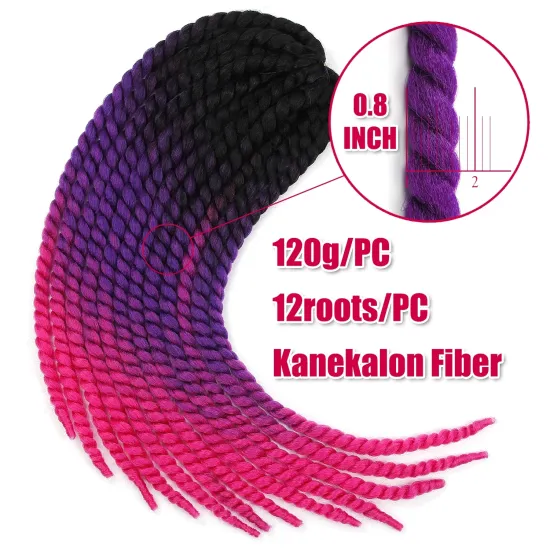 22 Inch Havana Mambo Twist Crochet Braids  Hair Ombre Synthetic Jumbo Braiding Hair Twist  Senegalese  Extension For Black Woman