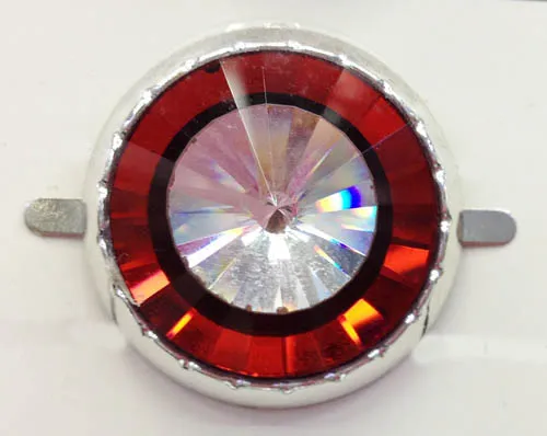 25mm Crystal Glass Stone Embellishment Metallic Plastic Shoe Flower