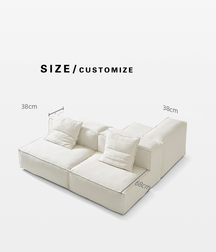 Linen Fabric Modular Corner Sofa Set