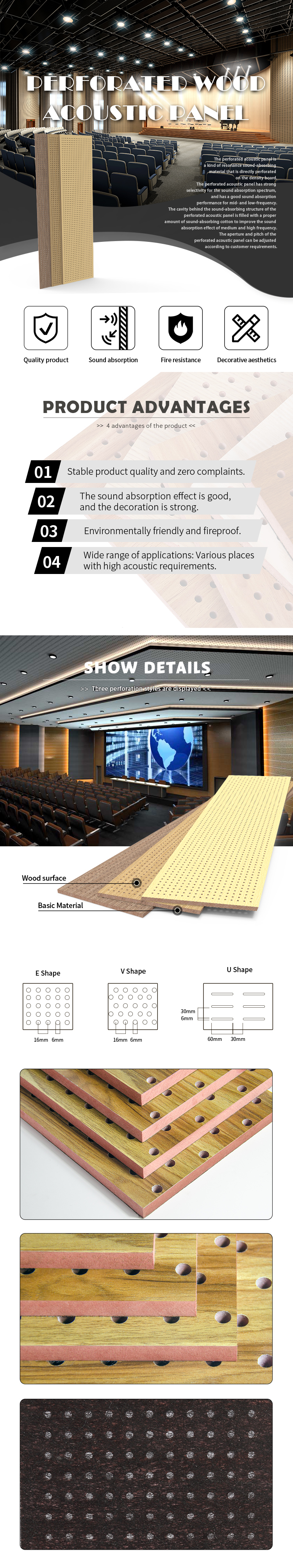 1Perforated wood acoustic panel