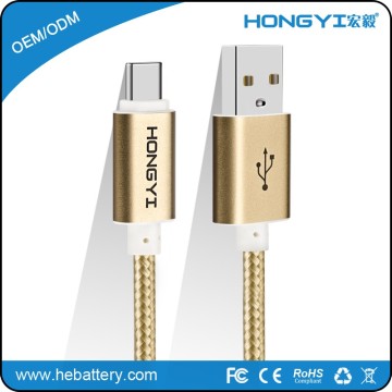 high quality 1.2M usb type-c cable for smart phone usb charger cable HE-868A[HONGYI[