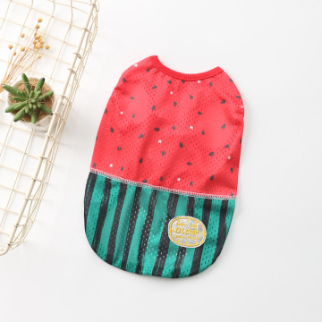 Summer fabric cartoon watermelon Pattern dog pet vest