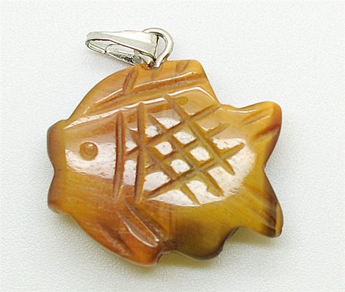 pendentif oeil de poisson forme jaune Tiger