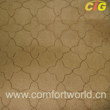 Embroidery Warp Knitting Faux Suede Fabric