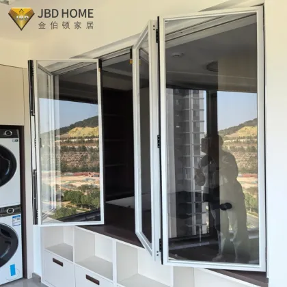 Soundproof double-sided window: aluminum folding window