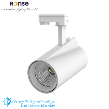 RONSE 40W LED Track Lighting - Modern White Spotlight with 3 Wires, 1 Phase, 4W COB 30W