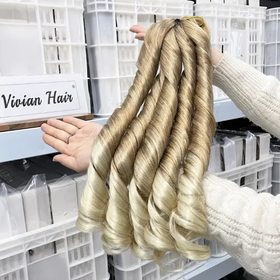 Wholesale Ombre Colorful French Curl 5in1 Spiral Braiding Hair Extensions: B29 C15 Premium Fiber Loose Wave Silky