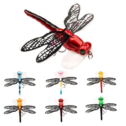 Wholesale Factory Price Twitch Wobblers: Lifelike Hard Bait Topwater Dragonfly Insect Fishing Lures (7.5cm, 6.2g)