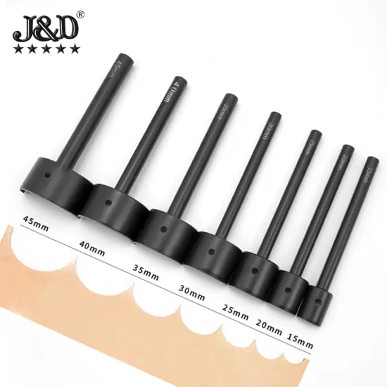 High-Grade Special Steel Black V-Shaped and Semi-Circular Punch Tool for Leather DIY with Multiple Specifications
