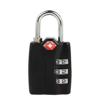 TSA Approved 3-Digit Combination Padlock with Durable Zinc Alloy Body