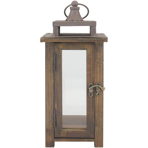 Lantern Decorative Rustic Wooden Hurricane Candle Lantern Supplier