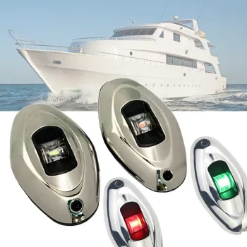 12V Waterproof Mini LED Marine Navigation Light: Red & Green Starboard Indicator for Yachts