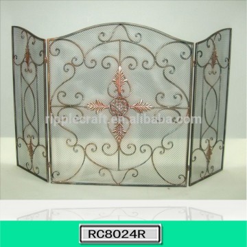 European Style Color Painting Metal Fireplace Screen Wholesale