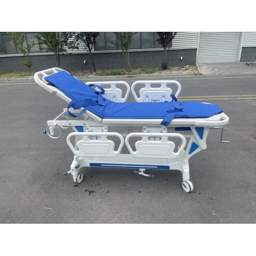 Hospital Patient Transport Trolley Stretcher, Height Adjustable Side Board for Infusion, for OR/ER/Endoscopy Room Use